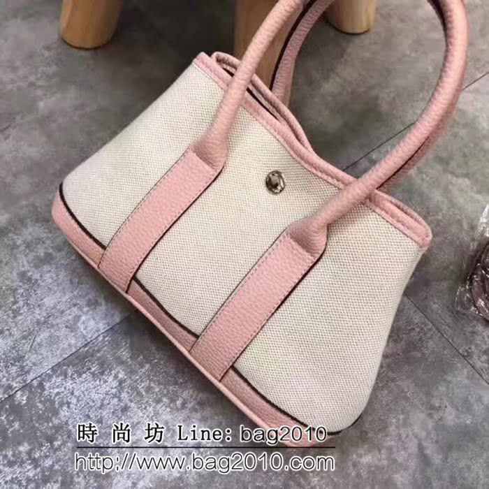 愛馬仕Hermes花園包 全皮配進口帆布手提肩背包 0AM1392